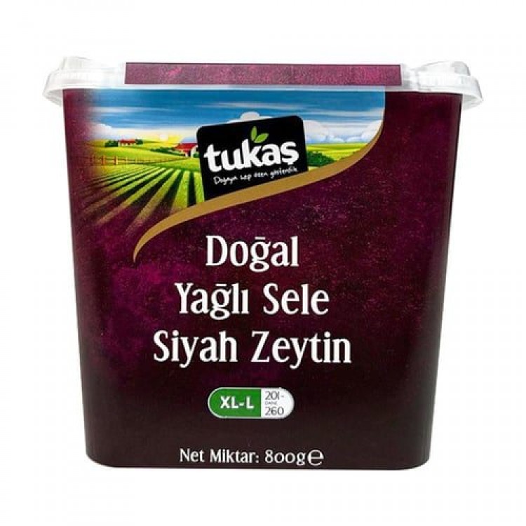 TUKAŞ SİYAH ZEYTİN 800 GR 201-260 TUKAŞ SİYAH ZEYTİN 800 GR 201-260
