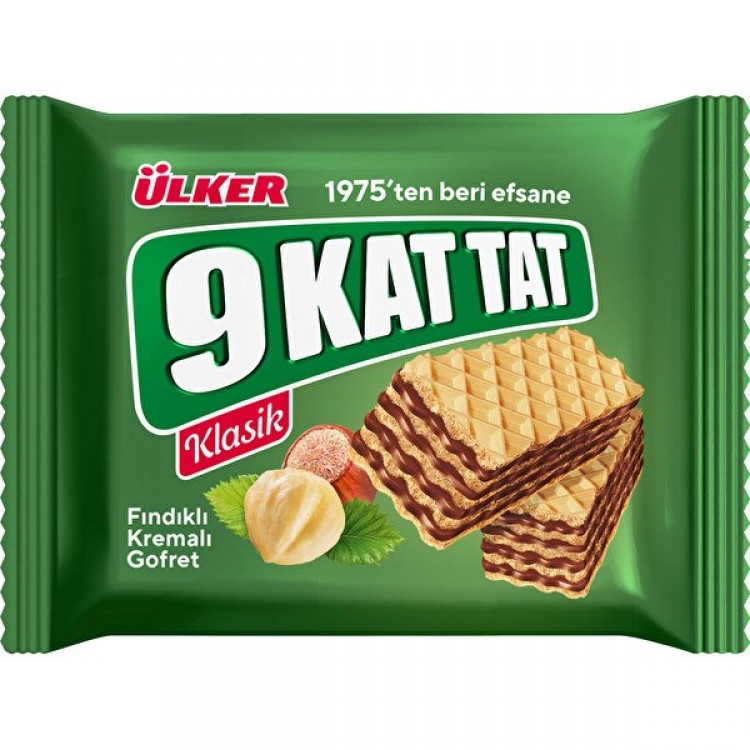 ÜLKER 9 KAT TAT GOFRET FINDIKLI 39 GR X 24 AD ÜLKER 9 KAT TAT GOFRET FINDIKLI 39 GR X 24 AD