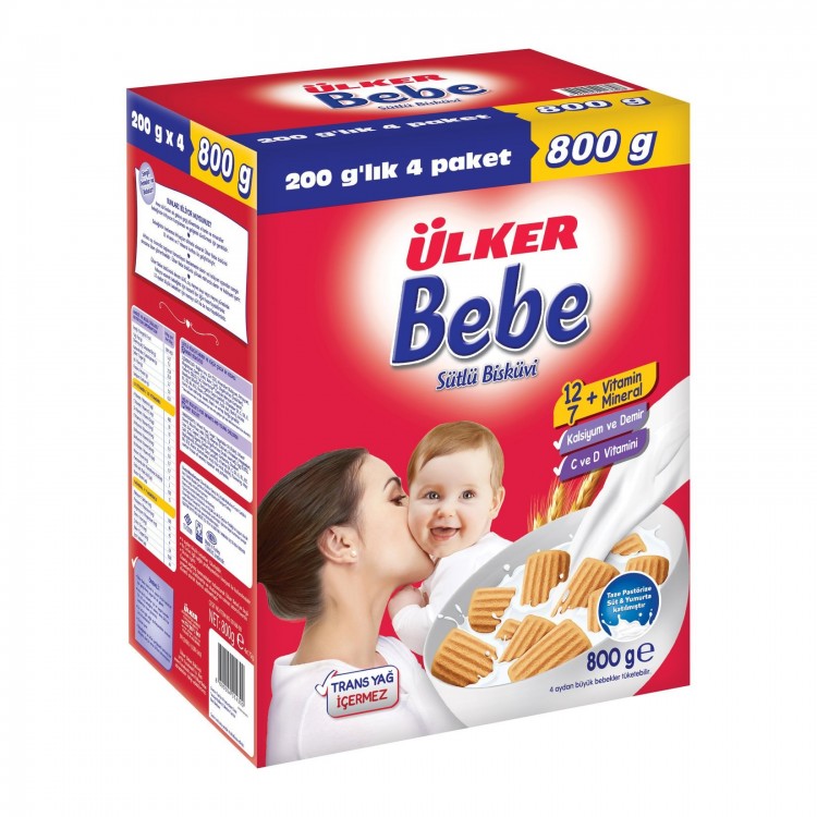 ÜLKER BEBE BİSKÜVİ 800 GR X 4 AD ÜLKER BEBE BİSKÜVİ 800 GR X 4 AD