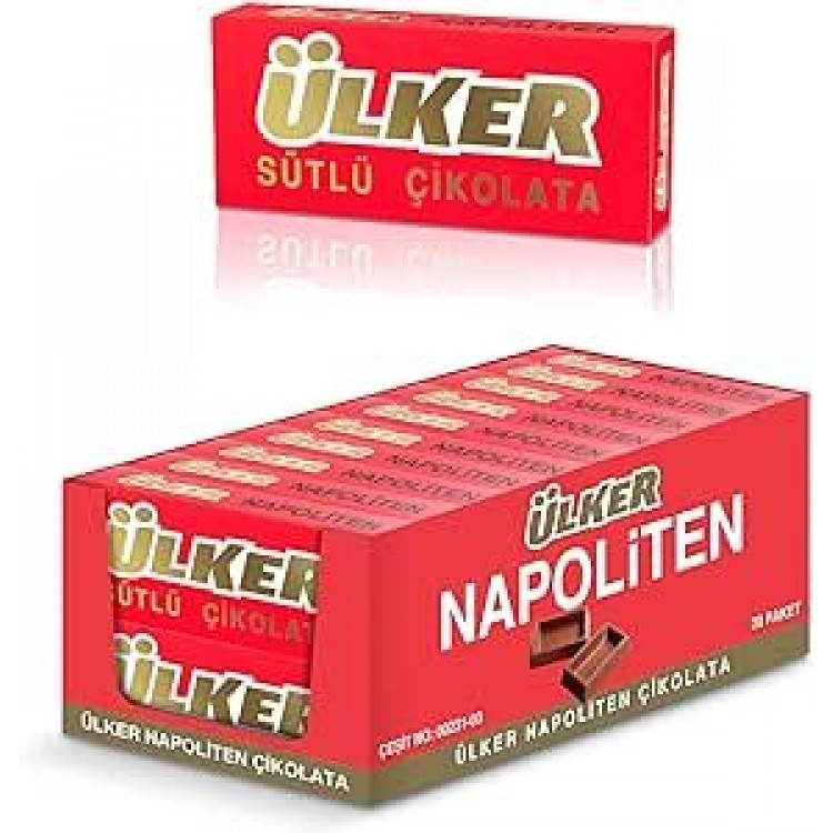 ÜLKER NAPOLİTEN SÜTLÜ ÇİKOLATA 33 GR X 20 AD ÜLKER NAPOLİTEN SÜTLÜ ÇİKOLATA 33 GR X 20 AD