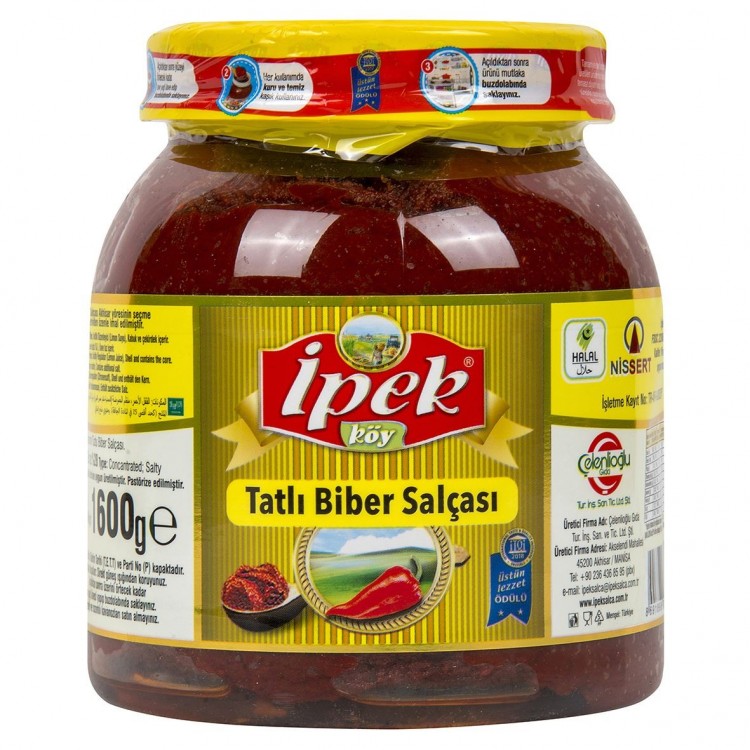 İPEKKÖY TATLI BİBER SALÇA PET 1600 GR X 6 AD İPEKKÖY TATLI BİBER SALÇA PET 1600 GR X 6 AD